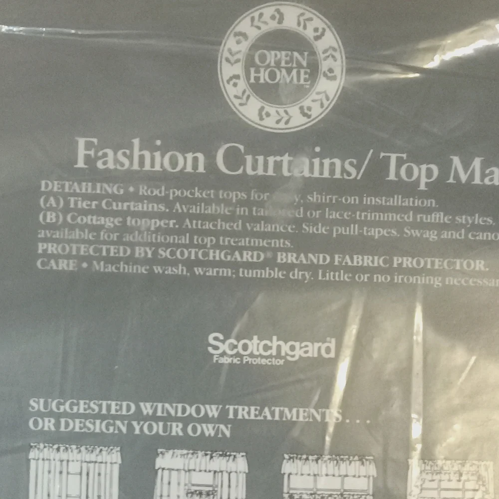 Lot Of 2 VTG Sears & Robuck Floral Pair Curtain Tiers Lace Ruffled New 68x24.